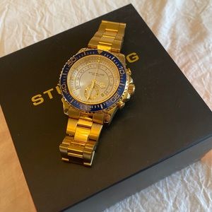 Stuhrling watch gold and blue